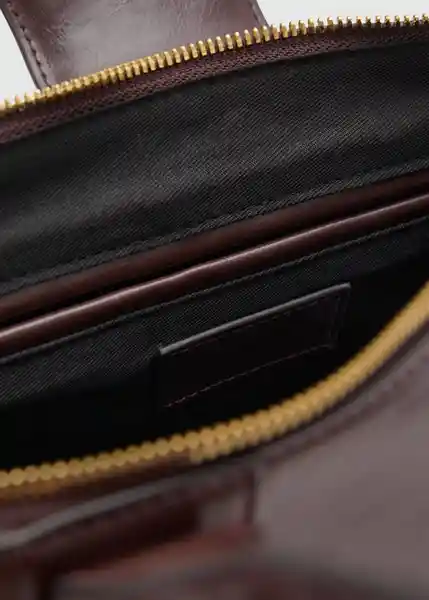 Bolso M Amazona Chocolate Talla 99 Mujer Mango