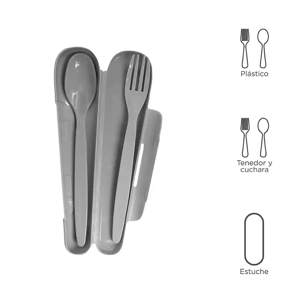 Miniso Set de Cubiertos Portátil Gris