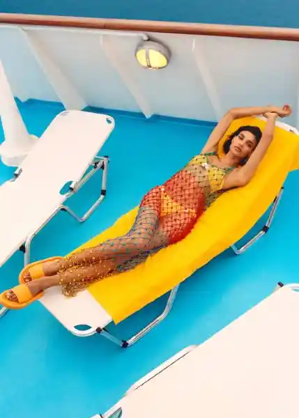 Braga Shell Amarillo Pastel Talla S Mujer Mango