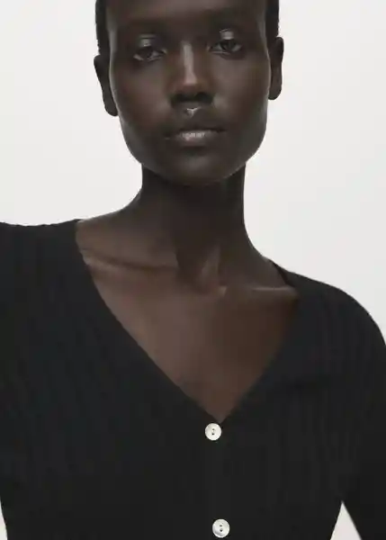 Cárdigan Flurry Negro Talla 28 Mujer Mango