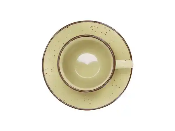 Taza y Plato de te Rústico Amarillo Casaideas