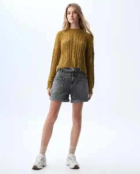 Short Mujer Gris Talla 8 351G003_GRI160613 Americanino