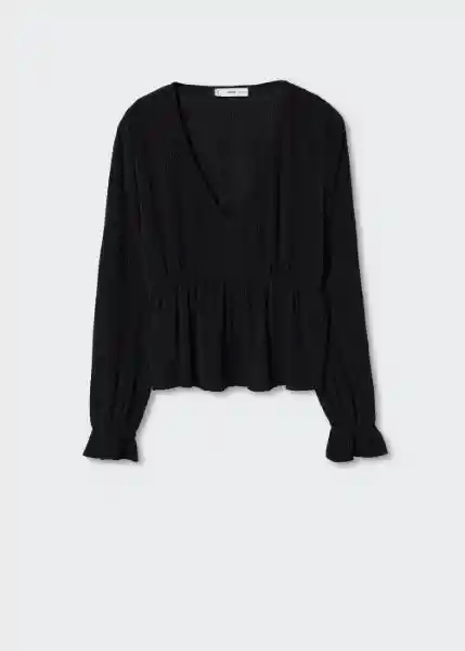 Blusa Lacasa Negro Talla 18 Mujer Mango