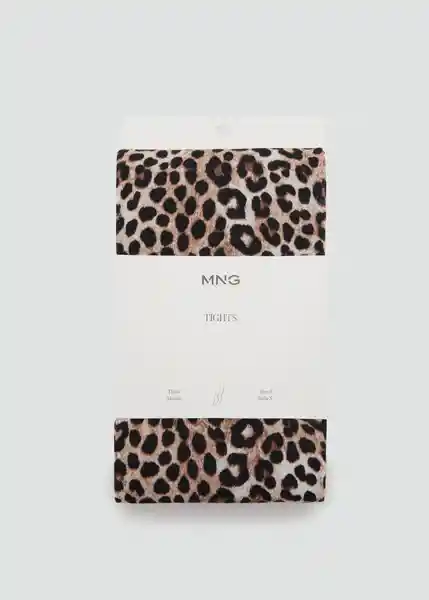 Medias Leopardo Marron Talla S Mujer Mango