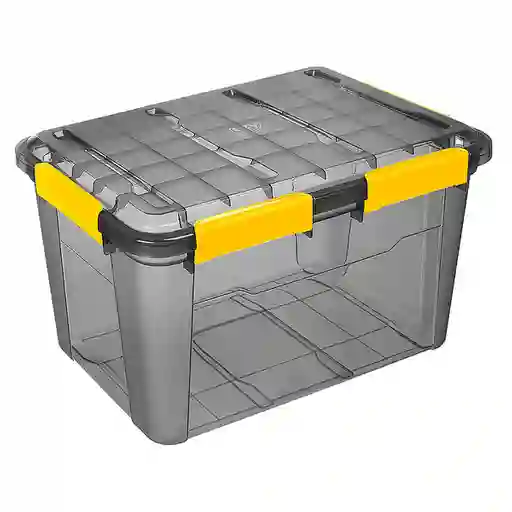 Cotidiana Caja Organizadora Plástica Negra Trans Dobe Seg 50 L