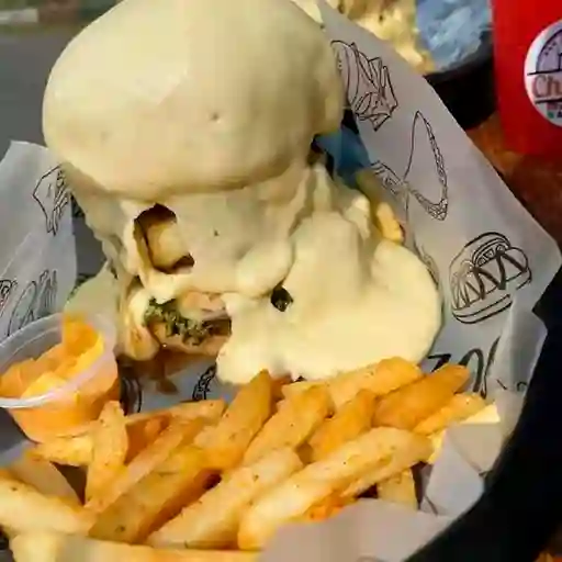 Hamburguesa la Fondue + Papas