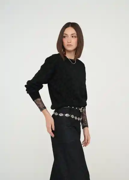 Tejido Mujer Negro Puro Ultraoscuro Talla L 489g055 Naf Naf