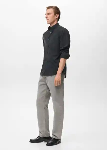 Camisa Tadi Gris Talla M Hombre Mango