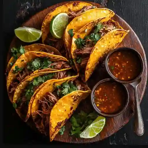 Taco birria y chicharrón