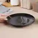 Plato de Cerámica Serie Silver Grey Negro Miniso