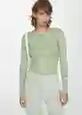 Jersey Isotopo Verde Pastel Talla XS Mujer Mango