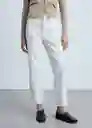 Jean Blanca Blanco Talla 46 Mujer Mango