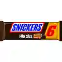 Snickers Fun Size 6 barras de chocolate y maní