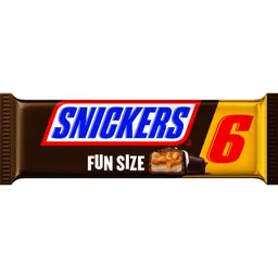 Snickers Fun Size 6 barras de chocolate y maní 96.4 g