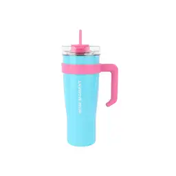 Vaso de Acero Con Pitillo Menta y Rosa 1600 mL Miniso