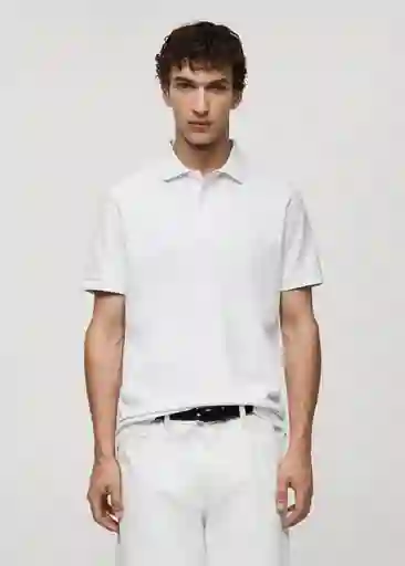Camisa Polo Rea Blanco Talla XXL Hombre Mango