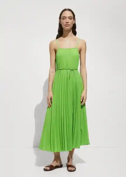 Vestido Fortuny7 Verde Talla XS Mujer Mango