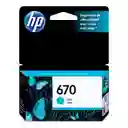 Cartucho De Tinta Hp 670 Cian Original (cz114al)