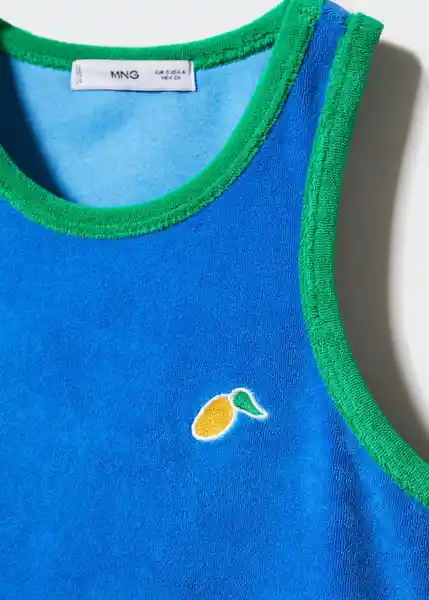 Top Ginko Azul Talla L Mujer Mango