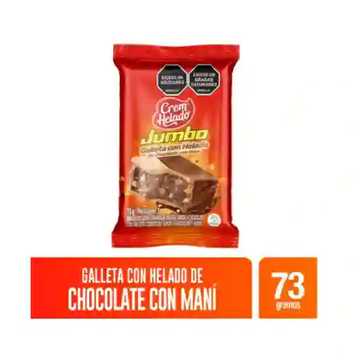 Jumbo Galleta Con Helado de Chocolate Con Maní Platillo
