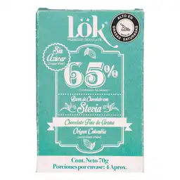 Lok  Barra Chocolate 65% Cacao Con Stevia