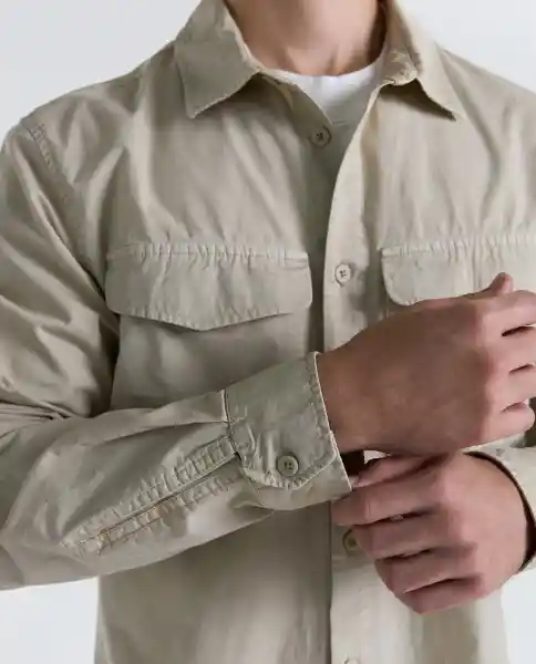 Camisa Hombre Caqui Talla M 819G500_CAQ150513 Americanino