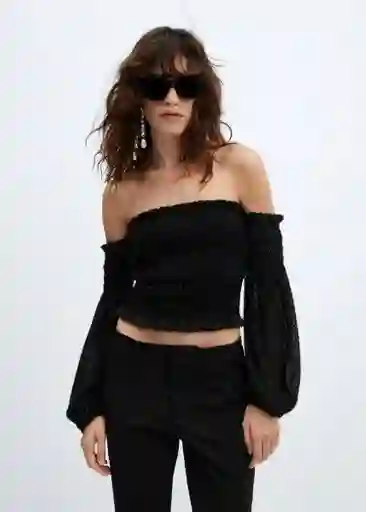 Blusa Jack Negro Talla S Mujer Mango