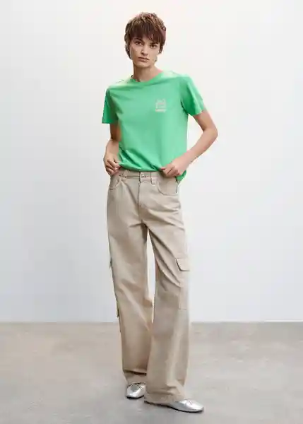 Camiseta Psgrue Verde Talla S Mujer Mango