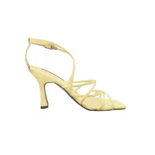 Sandalias Tacón Loto Amarillo Talla 39