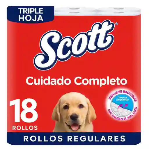 Papel Higiénico Scott Cuidado Completo Triple Hoja 18 Rollos