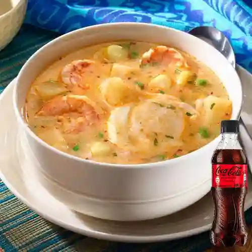 Combo Chupe de Camarones + Coca Cola Sin Azúcar 400 ml