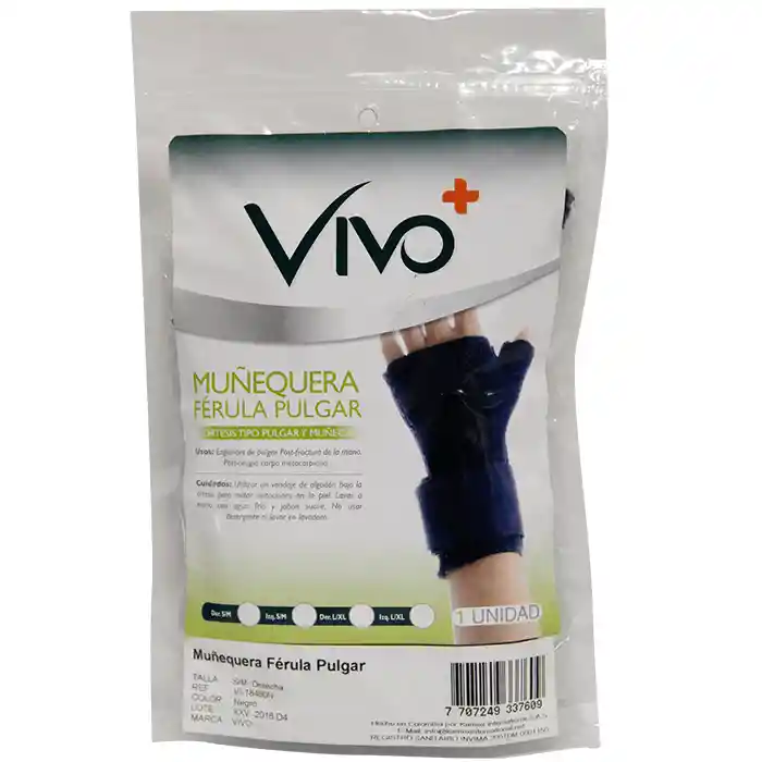 Vivo Muñequera Férula Pulgar Derecha Talla L