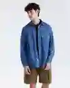 Camisa Hombre Azul Talla M 519G000_AZU174021 Americanino