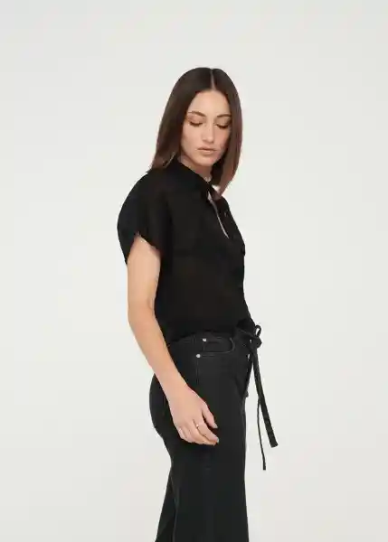 Camisa Coraline Mujer Negro Puro Talla L 019g323 Naf Naf