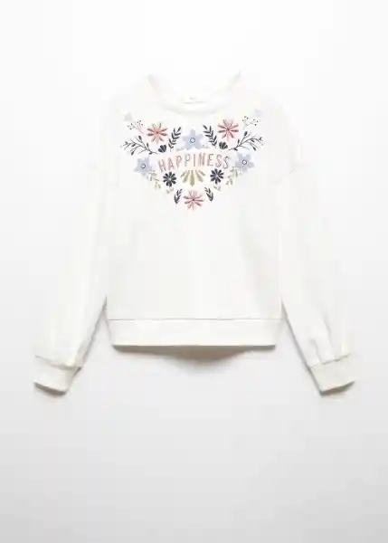 Buzo Sudadera Happy Off White Talla 10 Niña Mango