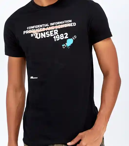 Unser Camiseta Negro Talla XL 823725