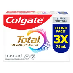 Colgate Crema Dental Total Clean Mint Prevención 75 mL x 3