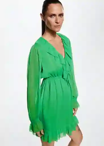 Vestido Green Verde Talla S Mujer Mango