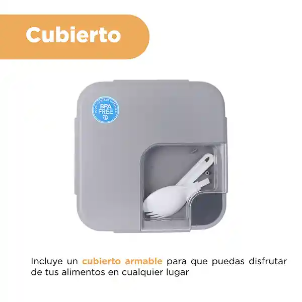 Contenedor de Alimentos 2 Compartimentos Cuchara Style Miniso