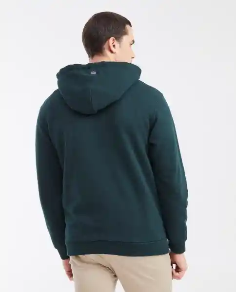 Buzo Hoodie Basic Verde Nafta Ultraoscuro Talla L Chevignon