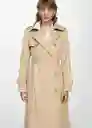 Saco Trench Eiffel Camel Talla S Mujer Mango