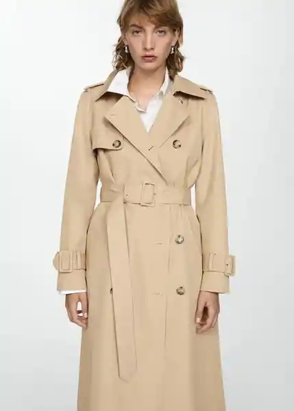 Saco Trench Eiffel Camel Talla S Mujer Mango