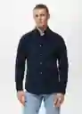 Camisa Twill Navy Talla M Hombre Mango