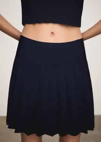 Falda Tablao Navy Talla S Mujer Mango