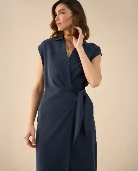 Vestido Azul Náutico Oscuro Talla M 491G011 Esprit