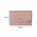 Cartera Para Mujer Con Hebilla Dorada Rosa Serie Miniso