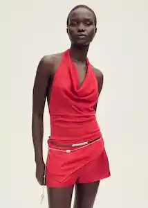 Cinturón Sela Rojo Talla S Mujer Mango