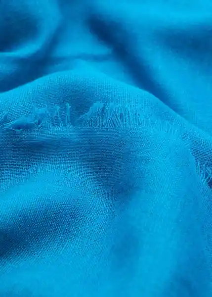 Fular Linen Azul Talla 99 Mujer Mango