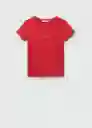 Camiseta Mangolog-h Rojo Talla XS Mujer Mango