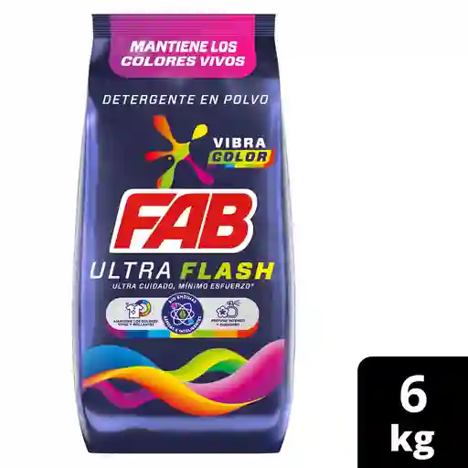 Fab Detergente Ultra Flash Polvo Vibra Color